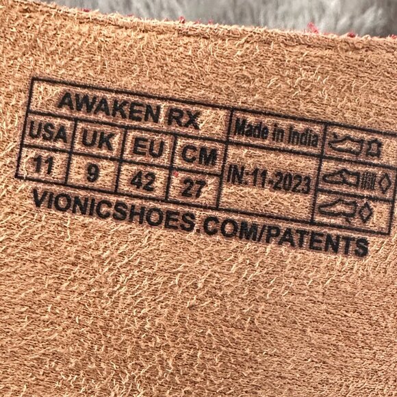 Vionic Awaken RX Red Leather Adjustable Shoes Sandals Women's size 11 - Picture 5 of 5